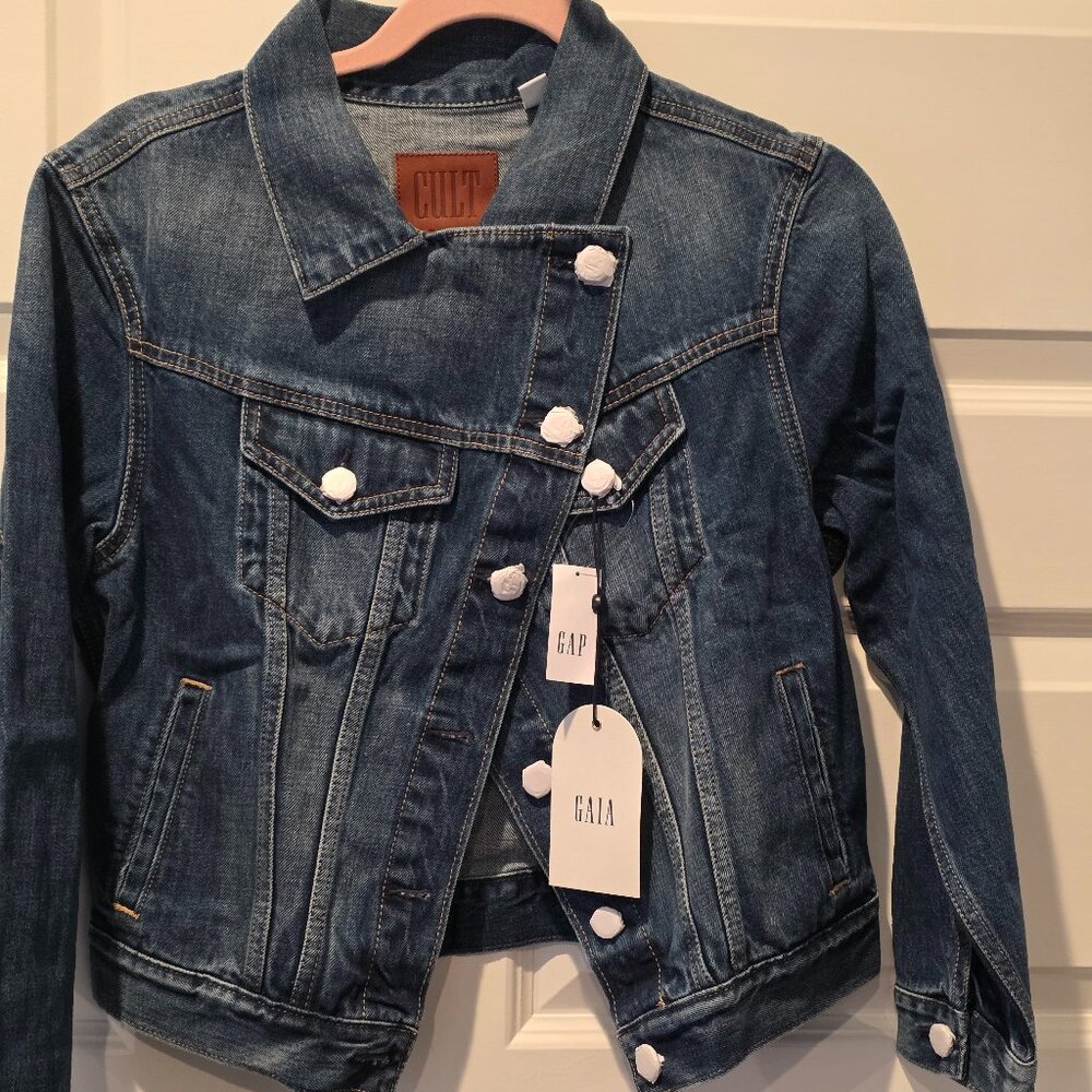 NWT: Gap X Cult Gaia Asymmetrical Denim Jacket - Picture 6 of 7